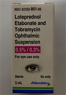 Loteprednol Etabonate And Tobramycin Suspension/Drops; Ophthalmic 0.5%, 0.3%