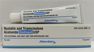 Nystatin and triamcinolone acetonide Ointment; Topical